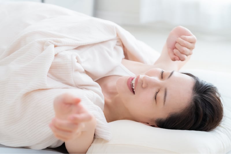 目覚めも健康状態も良好に