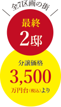 最終2邸　分譲価格3,500万円台（税込）より
